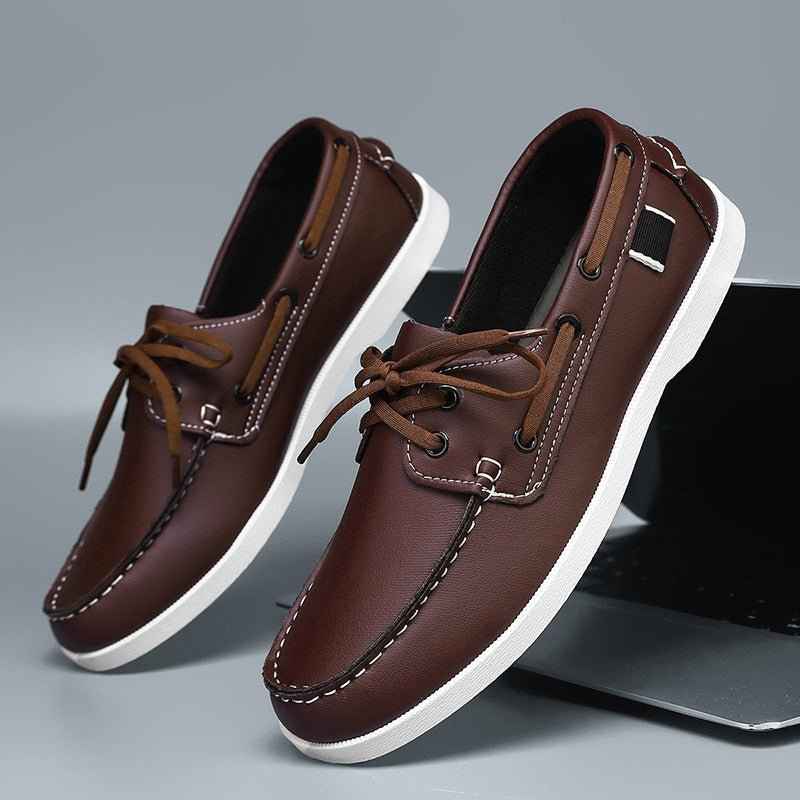 Men's British Style Loafers with Belted Design - Versatile Footwear - Echoed Goods