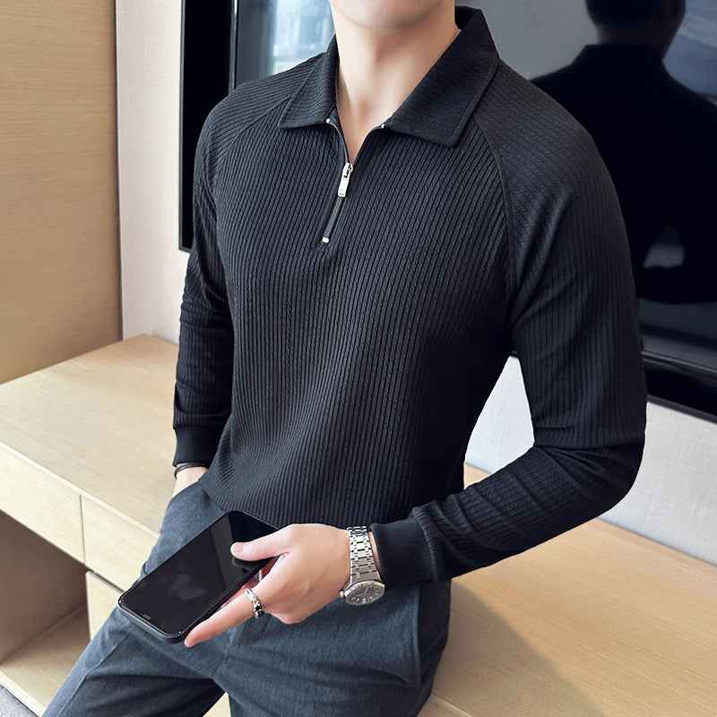 Half Zipper Polo Shirt for Men - Stylish & Comfortable Casual Wear - Echoed Goods