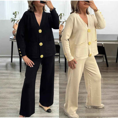 Cardigan Sweater Pants Suit for Chic Fashion and Stylish Comfort - Echoed Goods