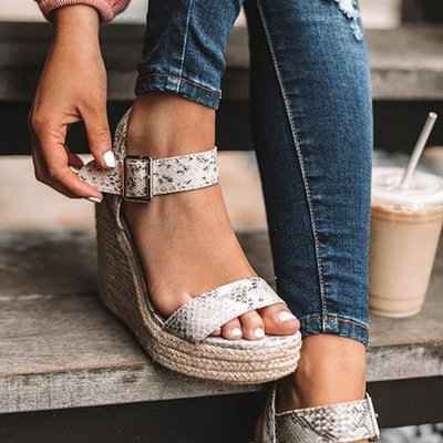 Wedge Heel Hemp Rope Sandals for Women - Echoed Goods
