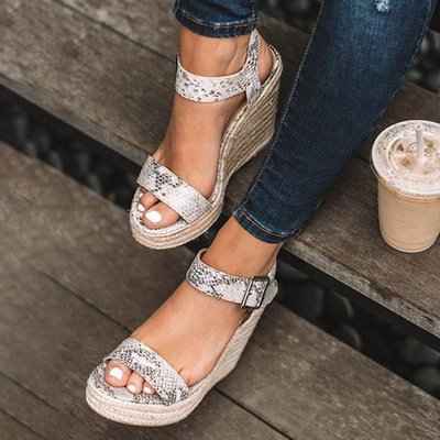 Wedge Heel Hemp Rope Sandals for Women - Echoed Goods