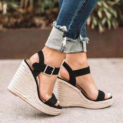 Wedge Heel Hemp Rope Sandals for Women - Echoed Goods