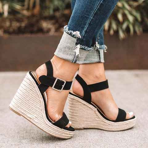 Wedge Heel Hemp Rope Sandals for Women - Echoed Goods