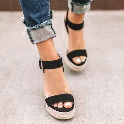 Wedge Heel Hemp Rope Sandals for Women - Echoed Goods