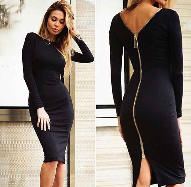 Slim Zipper Dress for a Generation - Stylish and Contemporary Fashion - Echoed Goods