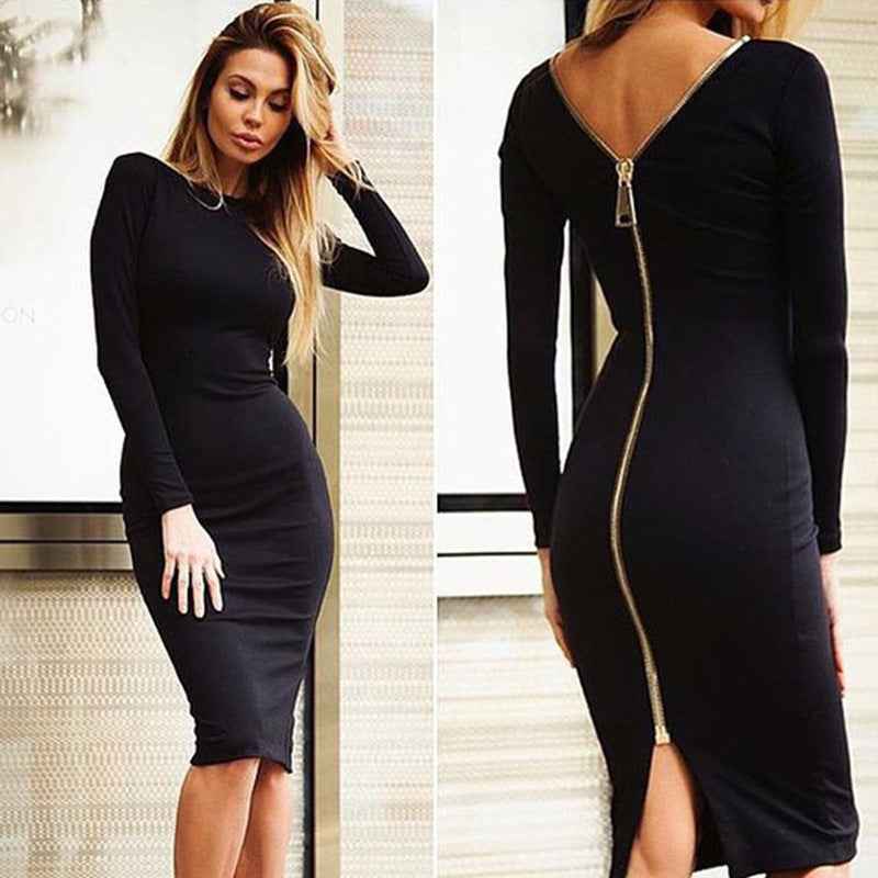 Slim Zipper Dress for a Generation - Stylish and Contemporary Fashion - Echoed Goods