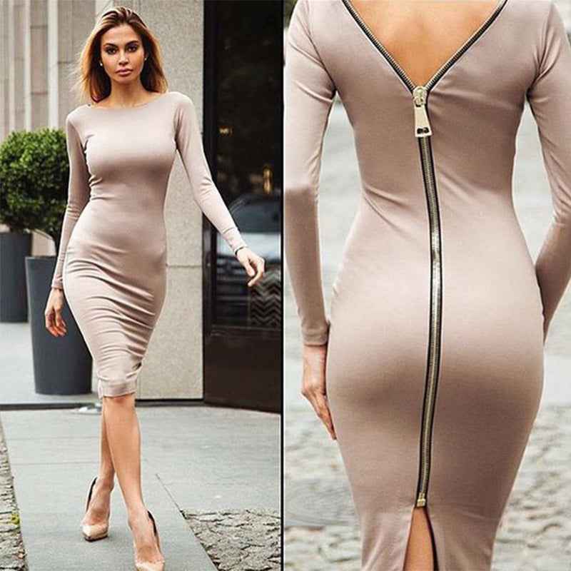 Slim Zipper Dress for a Generation - Stylish and Contemporary Fashion - Echoed Goods