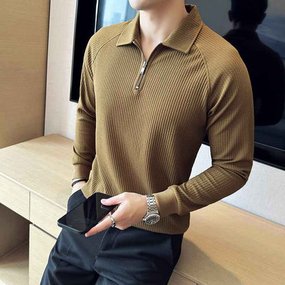 Half Zipper Polo Shirt for Men - Stylish & Comfortable Casual Wear - Echoed Goods