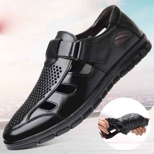 Men's Summer Leather Sandals - Stylish and Comfortable Footwear for Hot Days - Echoed Goods