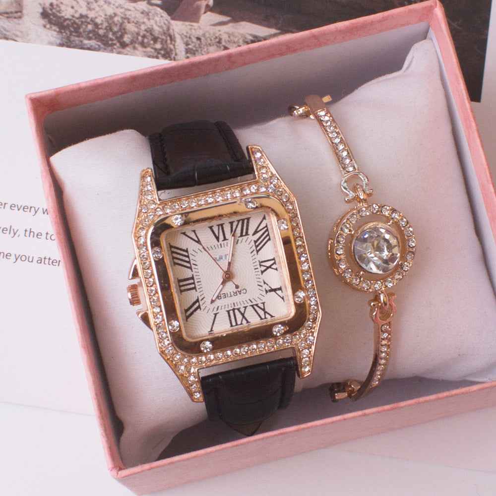 Square Rhinestone Women's Watch - Elegant Timepiece for Any Occasion - Echoed Goods