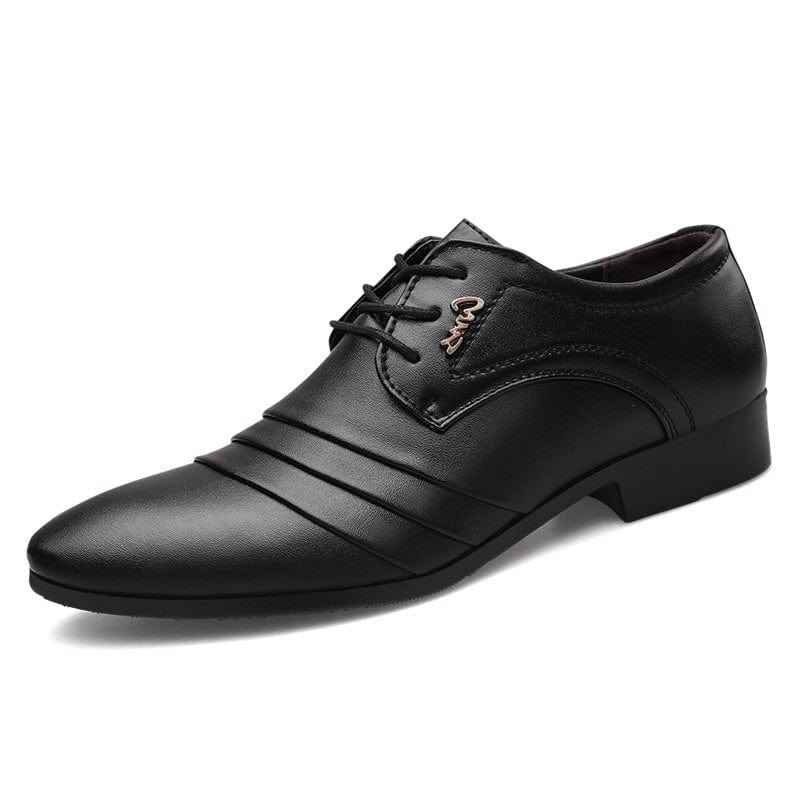 Luxury Leather Shoes for Men – Elegant Pointed Toe Business & Wedding Style - Echoed Goods