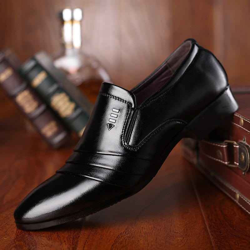 Luxury Leather Shoes for Men – Elegant Pointed Toe Business & Wedding Style - Echoed Goods