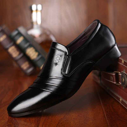 Luxury Leather Shoes for Men – Elegant Pointed Toe Business & Wedding Style - Echoed Goods