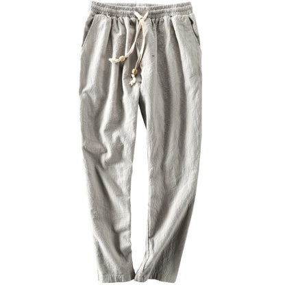 Autumn Linen Pants – Men's Japanese Casual Loose-Fit Cotton-Linen Trousers - Echoed Goods