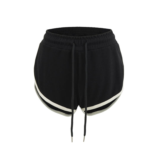 Drawstring Wrapped Shorts with Slit Edge Detail - Echoed Goods