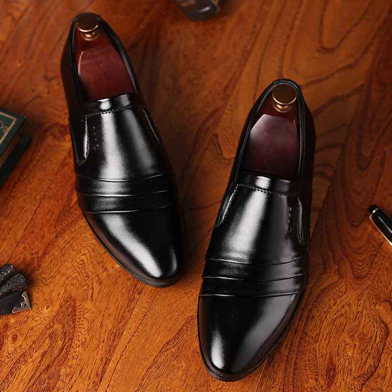 Luxury Leather Shoes for Men – Elegant Pointed Toe Business & Wedding Style - Echoed Goods