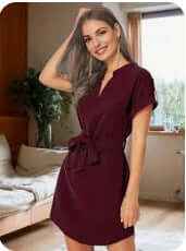 V-neck Short Sleeve Dress for Effortless Style and Comfort - Echoed Goods
