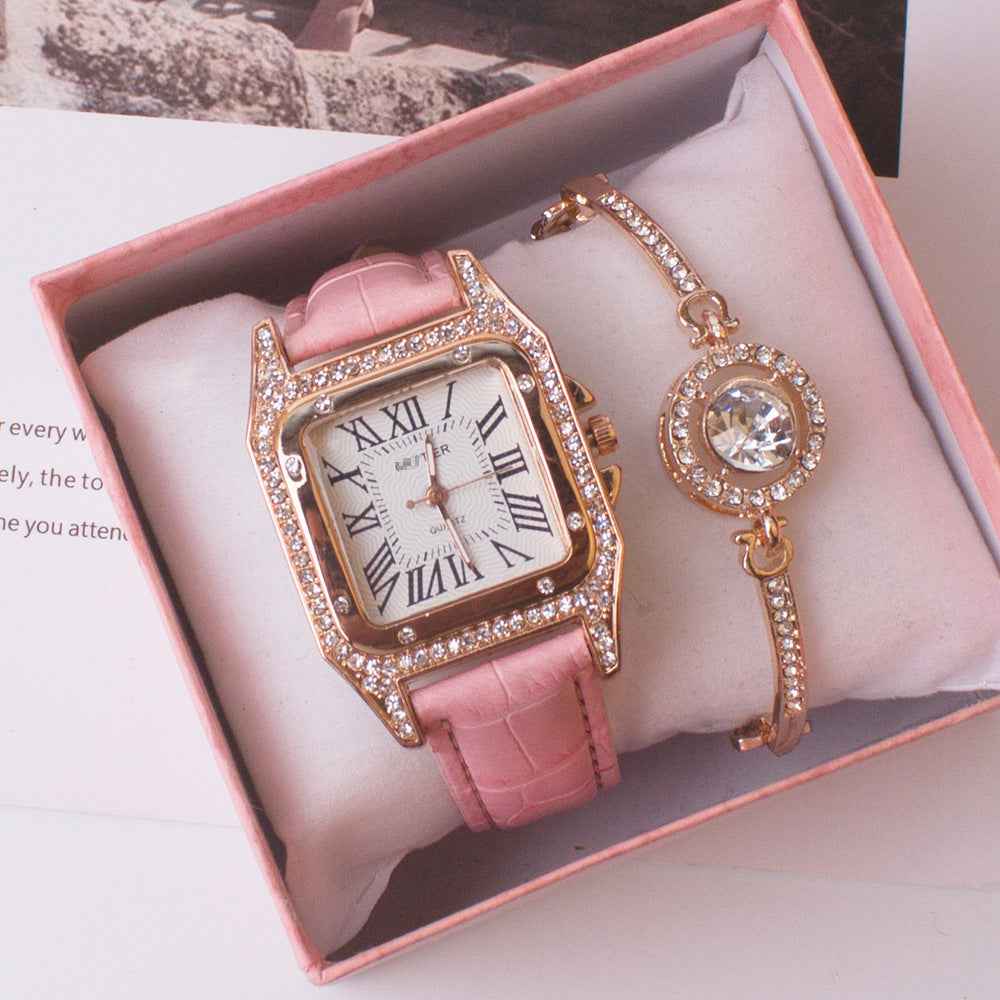 Square Rhinestone Women's Watch - Elegant Timepiece for Any Occasion - Echoed Goods