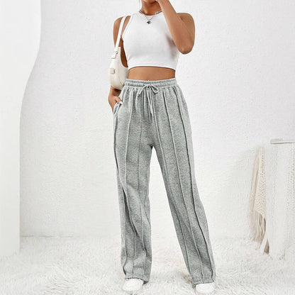 👖 Chic Wide-Leg Striped Pants – Tied Waist, Comfortable & Trendy! 🌟 - Echoed Goods