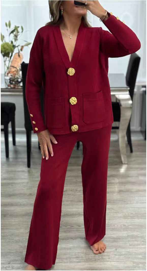 Cardigan Sweater Pants Suit for Chic Fashion and Stylish Comfort - Echoed Goods