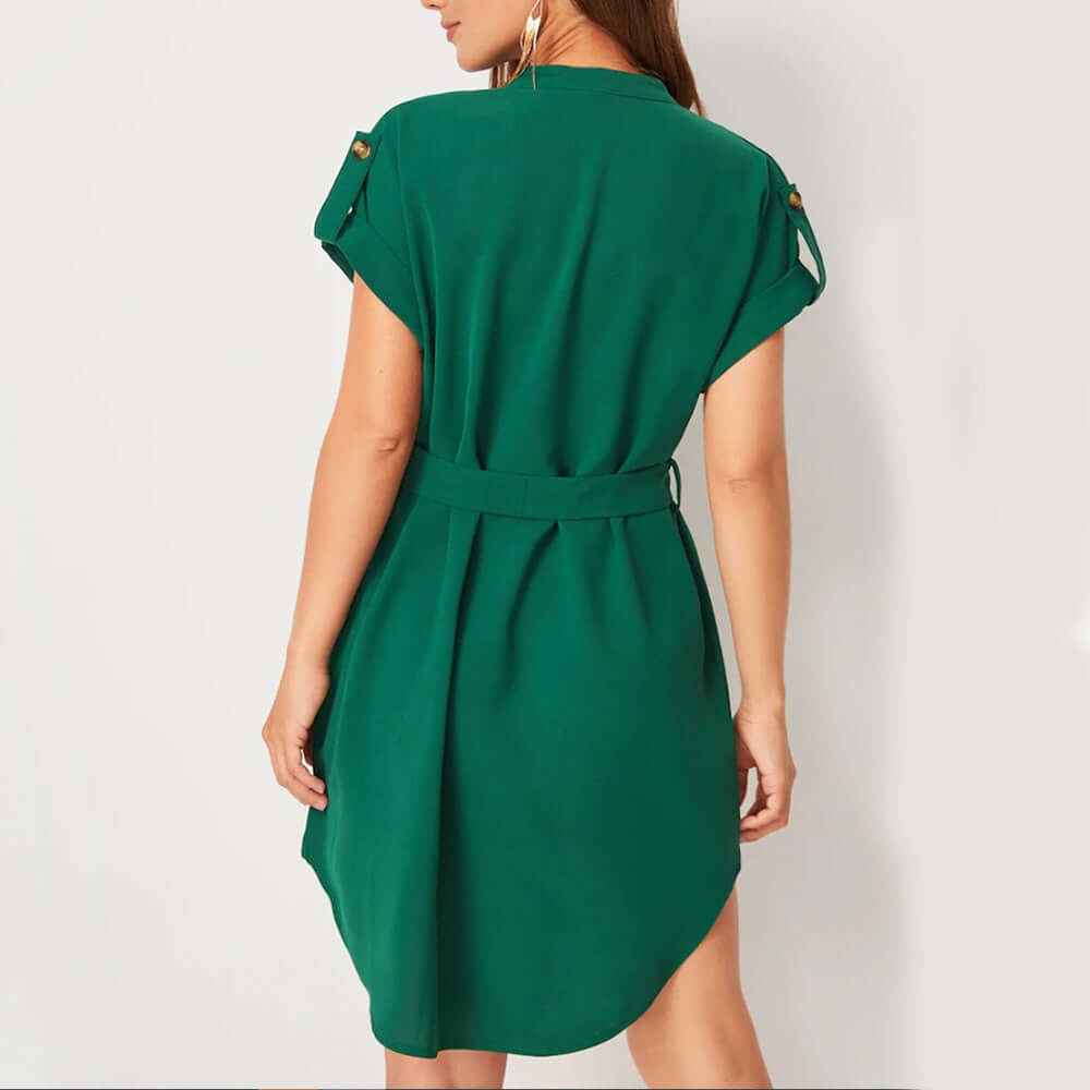 V-neck Short Sleeve Dress for Effortless Style and Comfort - Echoed Goods