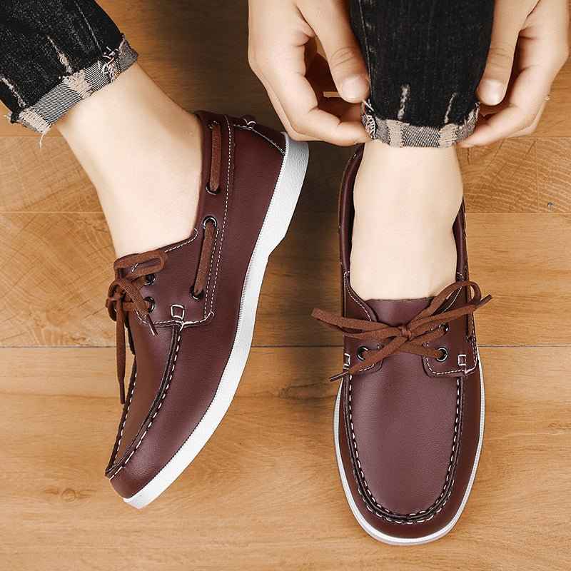 Men's British Style Loafers with Belted Design - Versatile Footwear - Echoed Goods