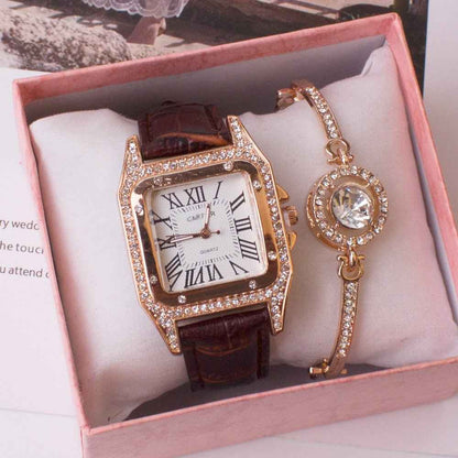 Square Rhinestone Women's Watch - Elegant Timepiece for Any Occasion - Echoed Goods