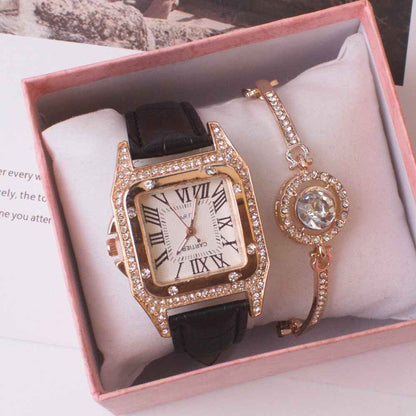 Square Rhinestone Women's Watch - Elegant Timepiece for Any Occasion - Echoed Goods